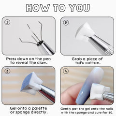 100 Stück Nail Art Schwamm Mit Metallgreifer, Sponge Brush Applikator, Sponge Nagel Pinsel, Nageldesign Zubehör Schwammpinsel, Verwendet, Um Eine Vielzahl Von Gradient Nail Art Patterns Zu Erstellen