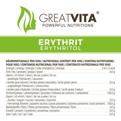 Greatvita Eritritolo 1000 G | Kalorienfreie Süßungsmittel & Zucker-Alternative | Zahnfreundlich, Gut Löslich & Glutenfrei | Ideal Für Getränke, Dessert e Dolcificanti da forno Naty Shop