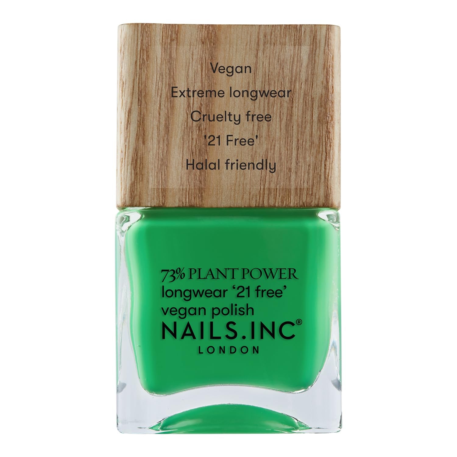 Nails Inc - Smalto per unghie vegano GLOWING SOMEWHERE Plant Power - 73% a base vegetale, 100% vegano e cruelty free - Manicure perfetta, Perla scintillante - Per nail art ecologiche