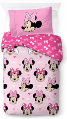 Biancheria letto per bambini Personaggi Disney 100% cotone Biancheria letto - bambini Naty Shop Rosa - Minnie Mouse 135X200/50X70 (2 Pezzi)