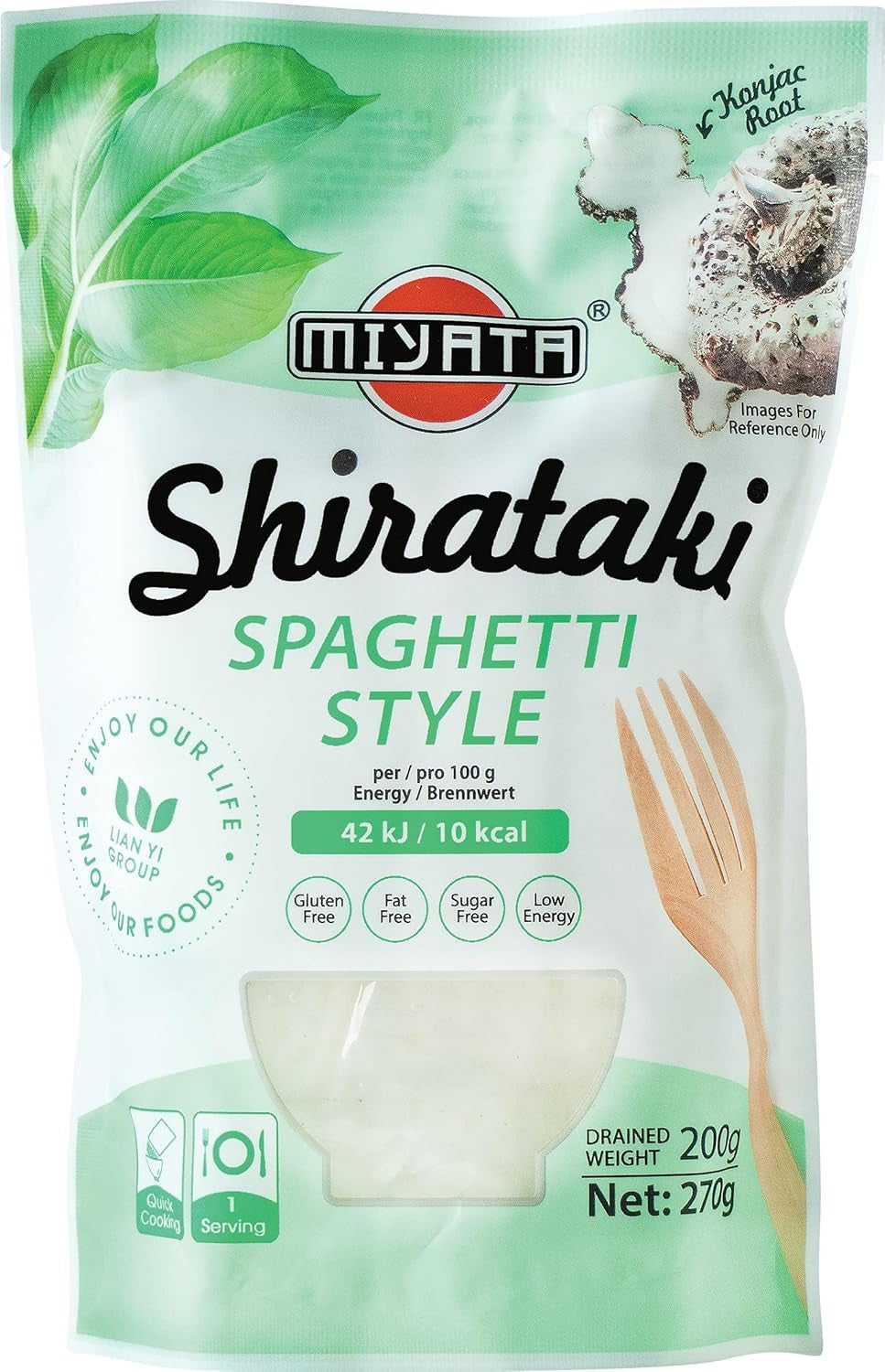 Miyata Shirataki Udon Noodles Konjac Farina Confezione da 6 (6 x 270g)