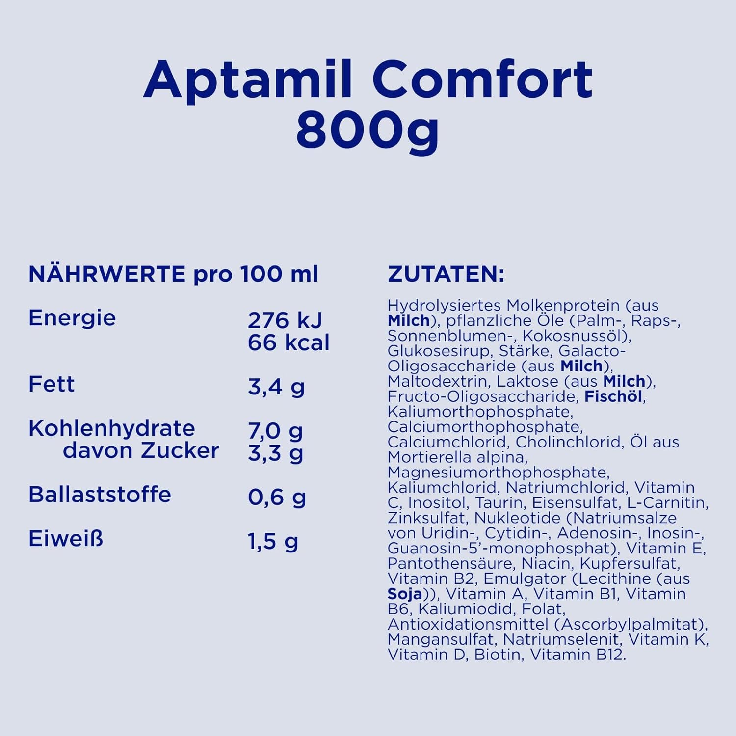 Aptamil Comfort - Formula speciale dalla nascita - 1 x 800 g