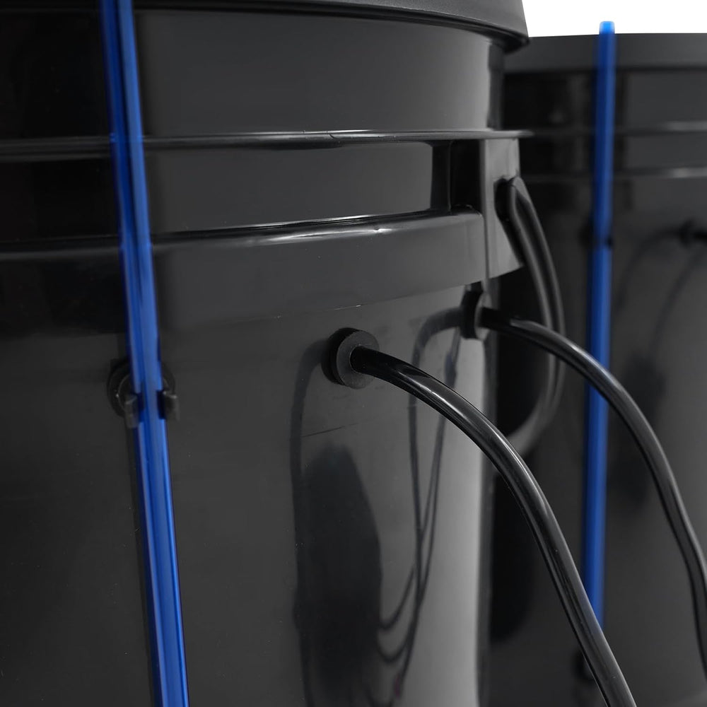 Kit completo del sistema idroponico DWC con pompa ad aria da 12 W, 2 secchi (5 galloni), sistema di coltivazione idroponica, 2 sacchetti di Ceramsite, kit di irrigazione per vasi