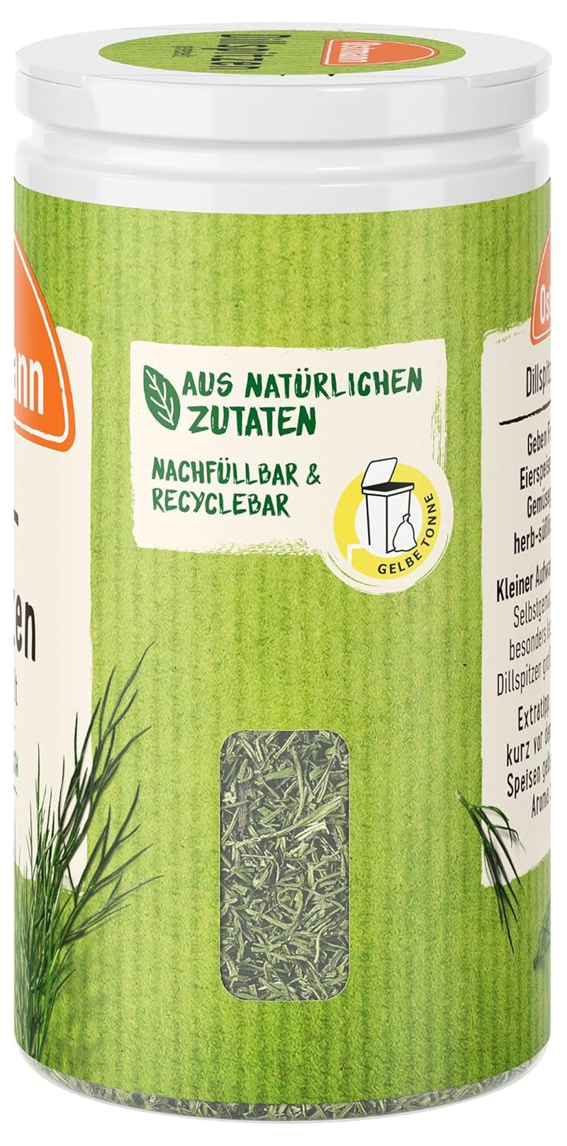 Ostmann Gewürze - Dillspitzen gerebelt | Ideale per insalata di patate, piatti di pesce e salsa alla senape 12,5 g in der Streudose