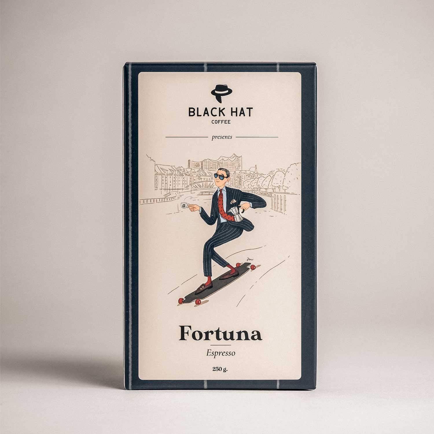 BLACK HAT ESPRESSO Fortuna - Cafea de specialitate 100% Arabica din Guatemala – Ciocolată și Fructe Roșii – 250g Boabe întregi pentru espressoare