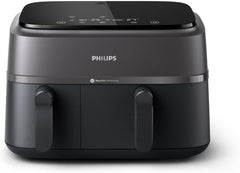 Philips Airfryer Dual Basket serie 3000, 9 L, 2 cestelli, 2 piatti pronti contemporaneamente, tecnologia Rapidair plus aria calda Elettrodomestici Naty Shop Dual Basket 9 L