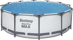 Copertura solare per piscina Bestway Flowclear, Ø 356 cm, per piscine rotonde fuori terra da 366 cm e 396 cm, Blu, 58242