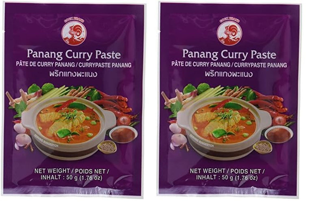Cock Currypaste Panang, mittlere Schärfe, authentisch thailändisch Kochen, natürliche Zutaten, vegan, halal und glutenfrei (1 x 50 g)