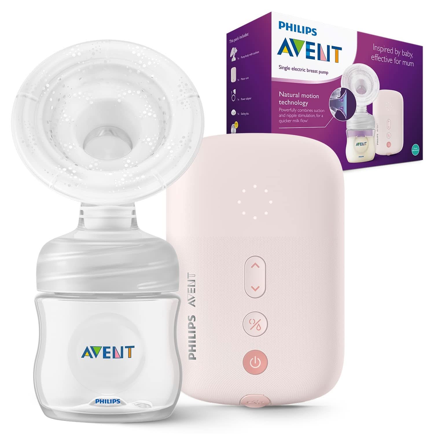 Pompă de sân electronică individuală Philips Avent - cu tehnologie Natural Motion, pernă confortabilă din silicon Accesorii Hrana si Alaptare Bebe Naty Shop Scf395/11