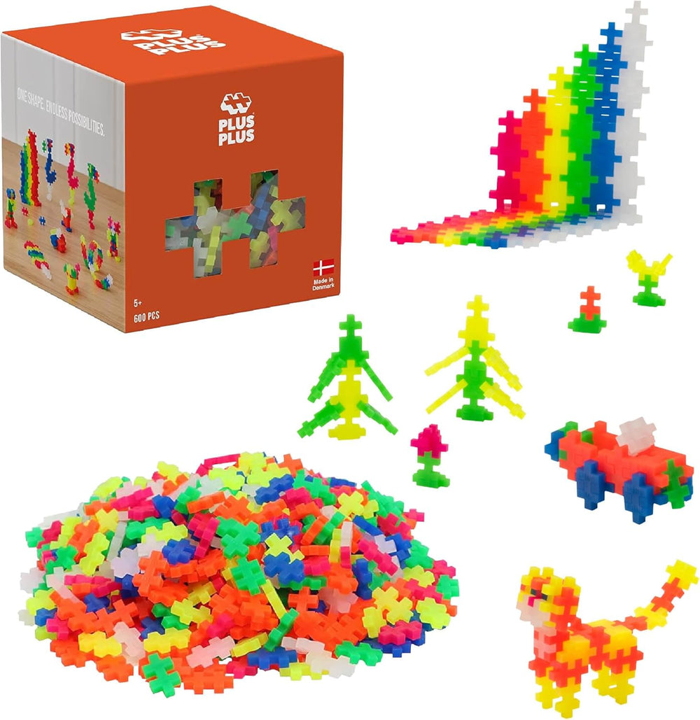 Plus-Plus 9604262 Geniales Konstruktionspielzeug, Regenbogen, Kreativ-Bausteine ​​​​Tube, 240 Teile