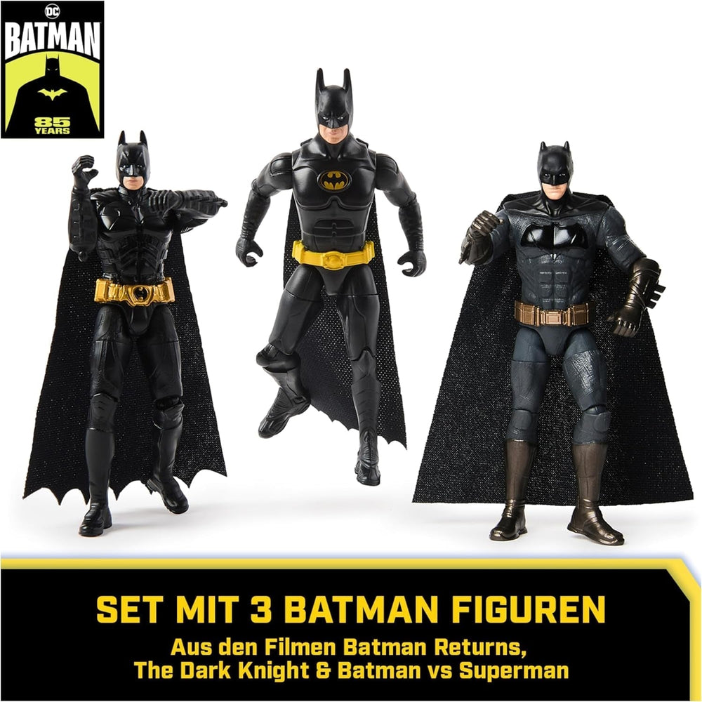 Set Ultimate Batman cu 3 figurine Batman (10 cm) din filmele Batman Returns, The Dark Knight și Batman V. Superman. De la 3 ani Action figures Naty Shop
