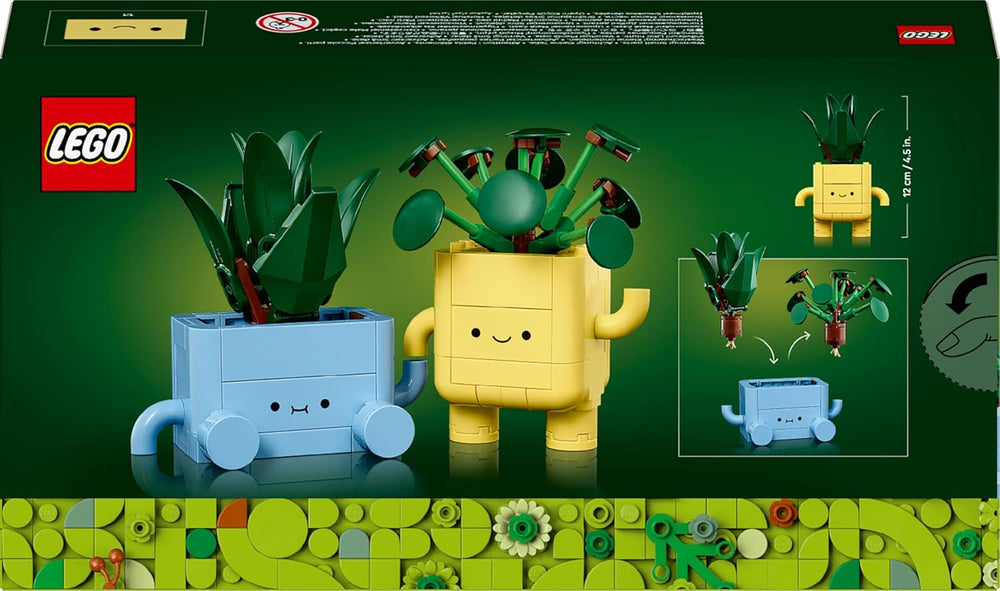 LEGO Botanicals Happy Plants - Set fai da te per bambini con 2 fiori artificiali e 2 vasi da fiori colorati con facce di cartoni animati - Idea regalo per ragazze dai 9 anni - 10349 Besuche set da costruzione den LEGO-Store