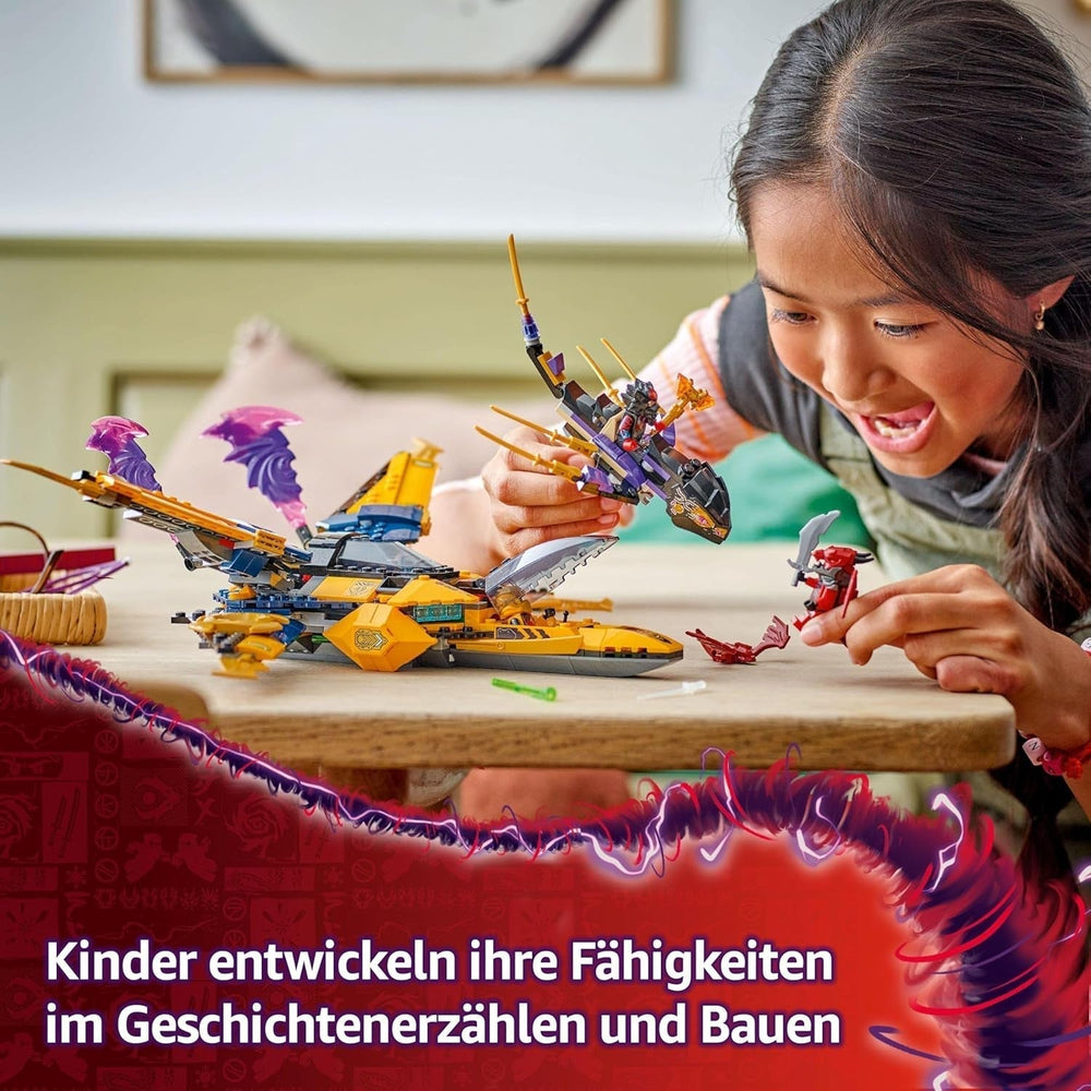 LEGO NINJAGO Super Storm Flyer di Ras e Arin - Giocattolo con drone, shooter, lame e motori - Incl. 3 minifigure di gioco di ruolo Ninja - Set da costruzione per ragazzi e ragazze a partire da 8 anni 71833 Set da costruzione Besuche den LEGO-Store