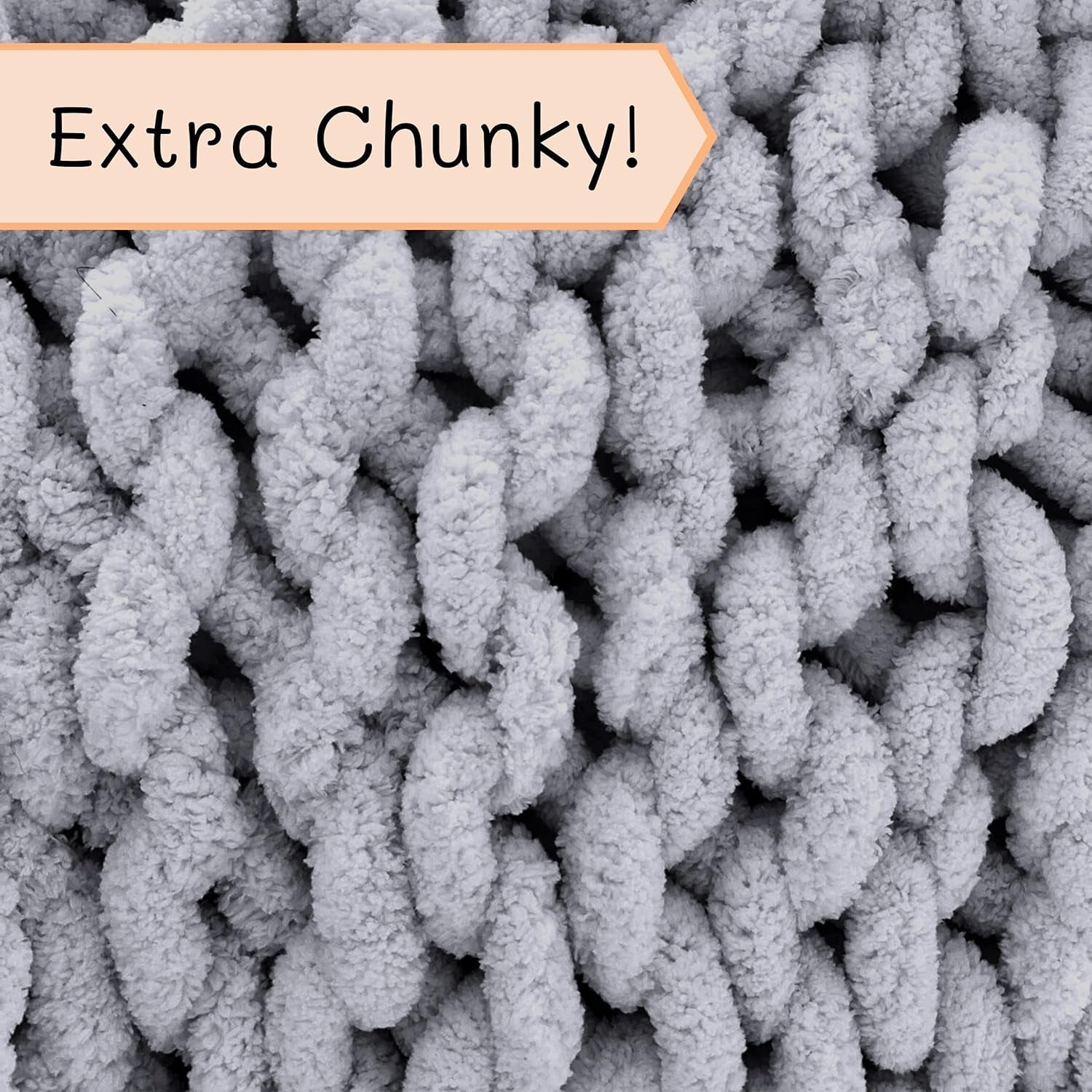 Chunky pătură tricotate, arunca, 100% mână tricotate cu jumbo chenille fire (127 X 152.4 Cm, gri liliac) Paturi si Cuverturi Adyrescia