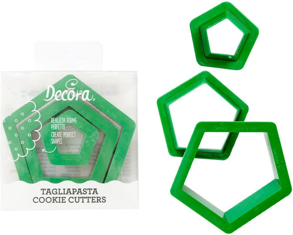 0255303 Set forme pentru biscuiți pentagon, set 3 piese, 1,5/3,5/5 cm, 2,2 cm înălțime