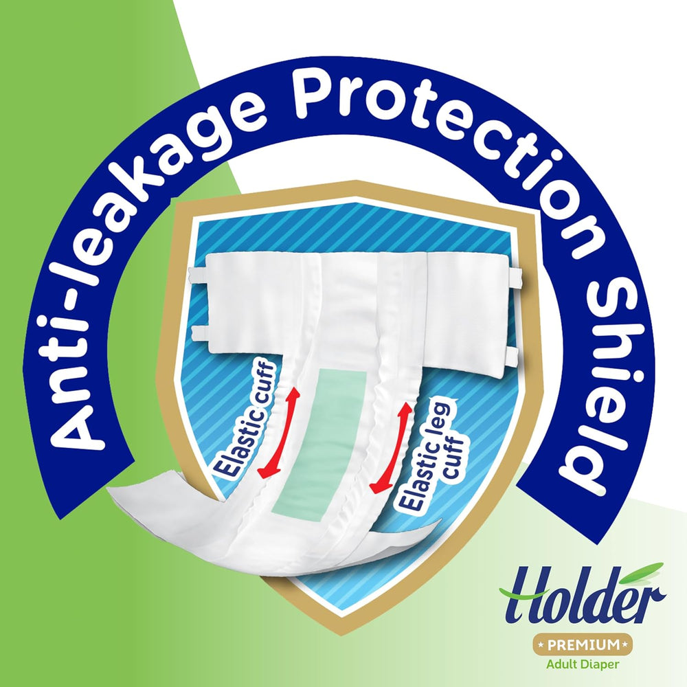 Pannolini usa e getta per adulti unisex Impermeabili assorbenti Lato elastico Traspirante Super assorbente Doppio strato Indicatore di umidità Protezione dermatologica a 5 stelle Medio