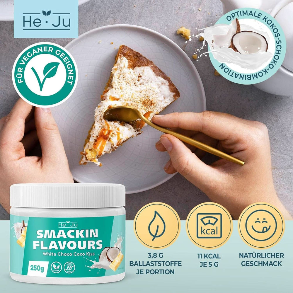 He-Ju, Polvere al gusto di cioccolato bianco e cocco, 250 grammi Aromas Naty Shop