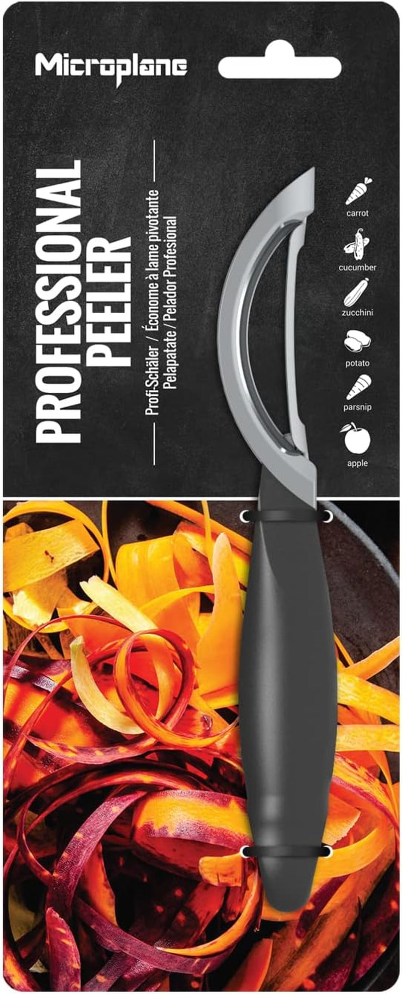 Naty Shop Pelapatate ambidestro professionale a doppia lama in acciaio inox Microplane