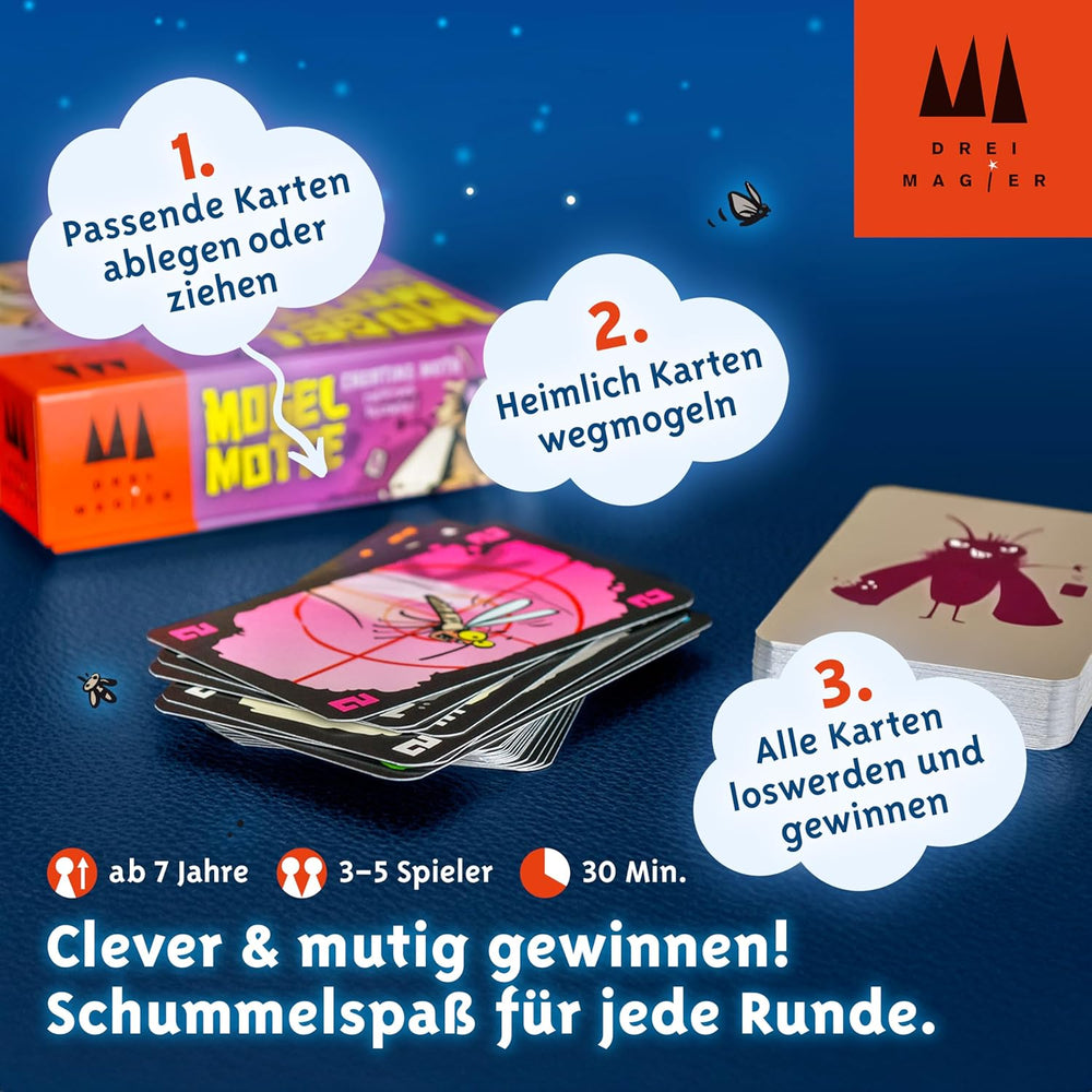 Schmidt Spiele 40862 Mogel Motte, Gioco di carte dei tre maghi