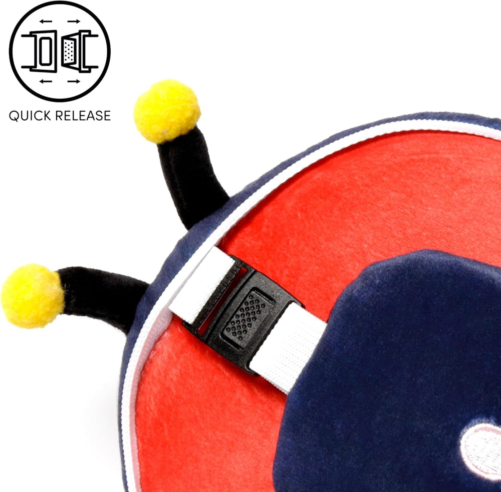 Puckator Relaxeazzz Pernă de călătorie cu mască Ladybug - animale moi, multicolor, 1 Unité (Lot de 1) Perne calatorie Naty Shop