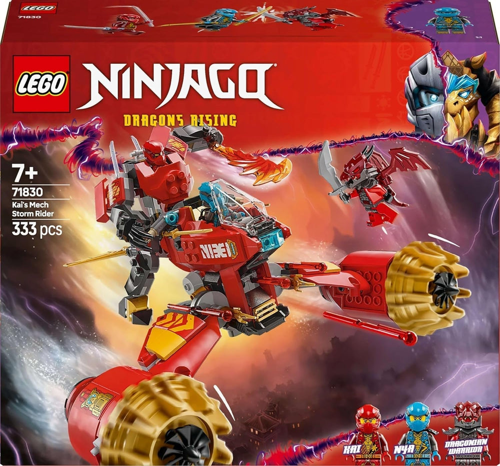 Mech Storm Rider di LEGO NINJAGO Kai - Moto giocattolo volante con 3 minifigure - Mech con testa, braccia e gambe mobili - Giocattolo da costruire - Regalo per ragazzi e ragazze dai 7 anni in su 71830 Set da costruzione Besuche den LEGO-Store