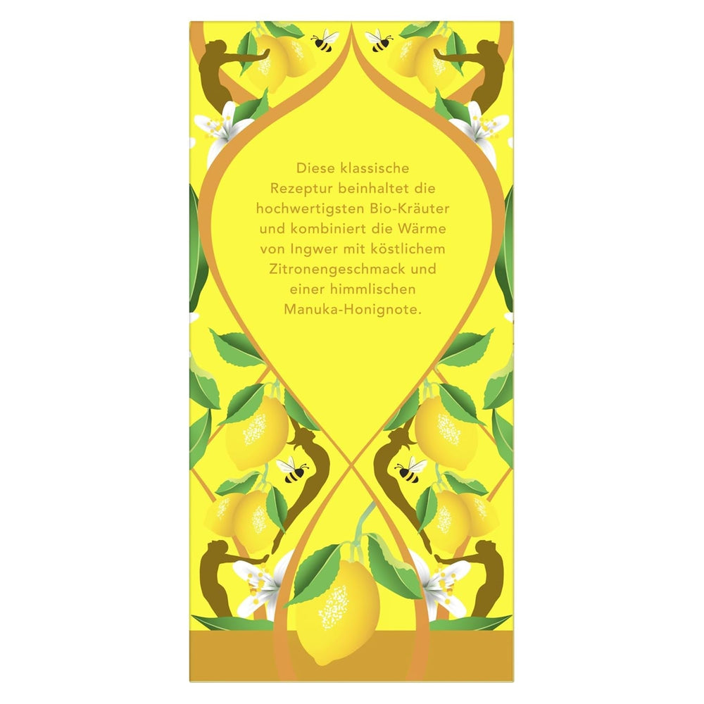 Pukka | Amestec de ceaiuri aromatizate bio „Lămâie și ghimbir cu o notă fină de miere de Manuka” | Încălzește-te și relaxează-te cu acest ceai | Pachet de 1 | 20 pliculețe de ceai