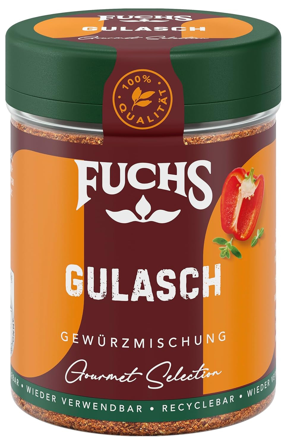 Fuchs Gourmet Selection Klassisch/Heimisch – Bratkartoffel Gewürzsalz, nachfüllbares Kartoffel Gewürz, Salz zum Würzen von Brat- & Ofenkartoffeln, Pommes Frites & Co, vegan, 70 g