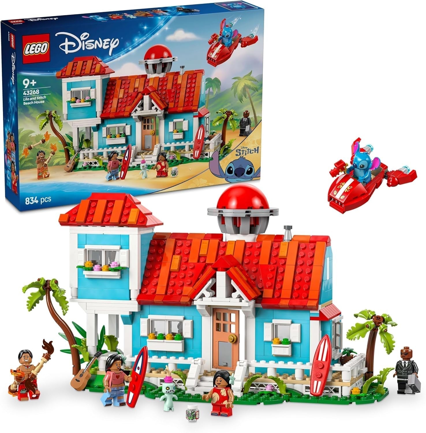 LEGO® Disney Casa sulla spiaggia "Lilo e Stitch" - Giocattolo da costruzione con 6 stanze, osservatorio, astronave e 5 minifigure - Regalo di compleanno per ragazze e ragazzi 9+ e fan 43268 Set da costruzione Beuche den LEGO-Store Titolo predefinito