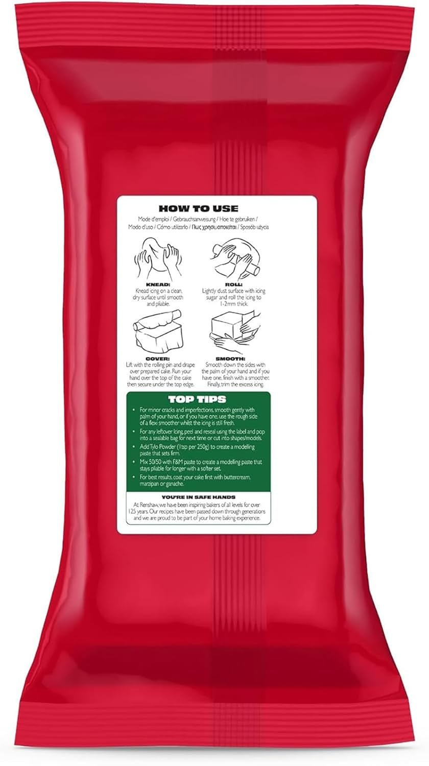 Extra Fondant Verde 1kg - Fondant extra elastic cu aromă de vanilie, perfect pentru acoperirea prăjiturilor - Verde - 1 kg Pasta de zahar Naty Shop