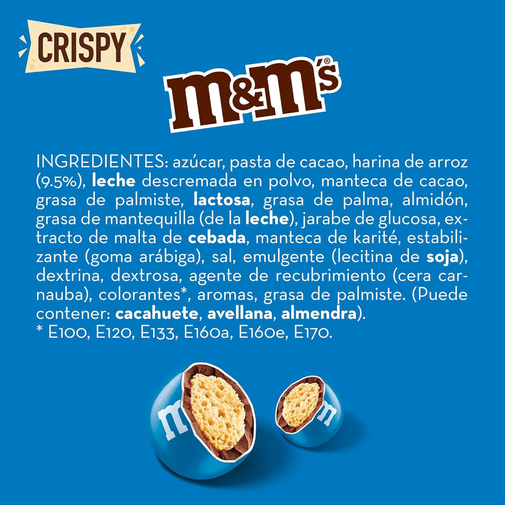 M&M'S Crispy, lenticchie croccanti al cioccolato e centro croccante, cioccolato, 1 confezione (1 x 340 g) (confezione da 2)