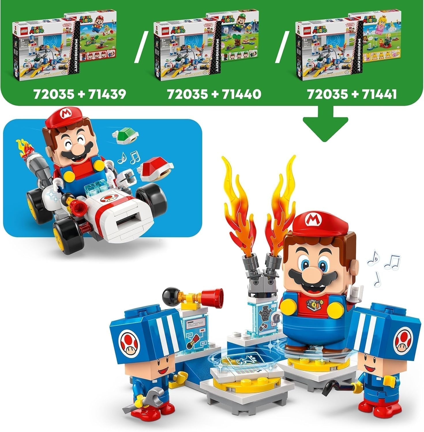 LEGO Super Mario: Mario Kart - L'officina di Toad, personaggio Nintendo, giocattolo personalizzabile, set di avventure, regalo per ragazzi, ragazze e giocatori a partire da 8 anni 72035 Set da costruzione Besuche den LEGO-Store