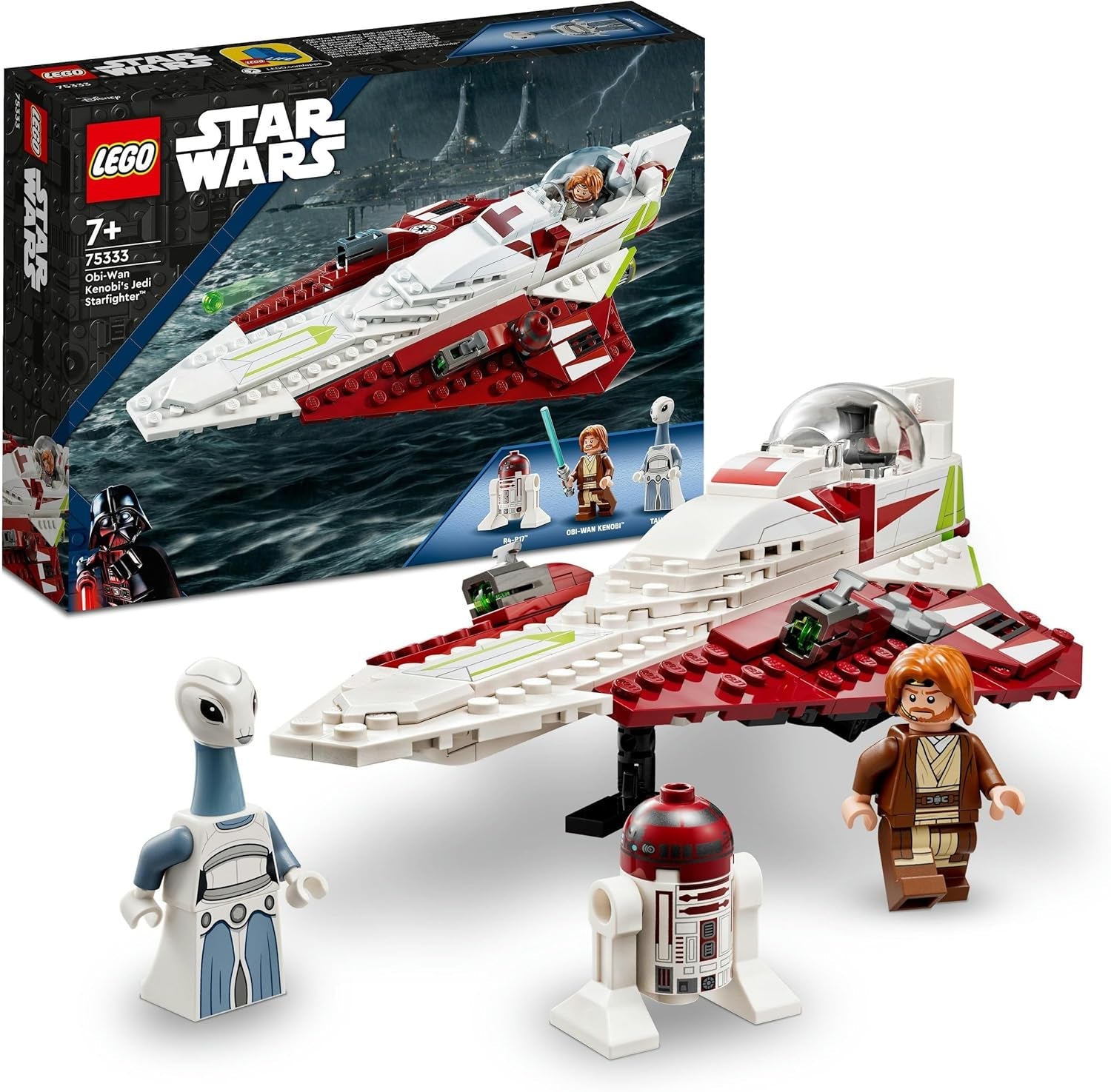 LEGO Star Wars Jedi Starfighter Obi-Wan Kenobi Giocattolo costruibile con personaggio Taun We Droid e set Attacco con spada laser dei cloni 75333 Set di costruzione Acquista il letto singolo LEGO-Store