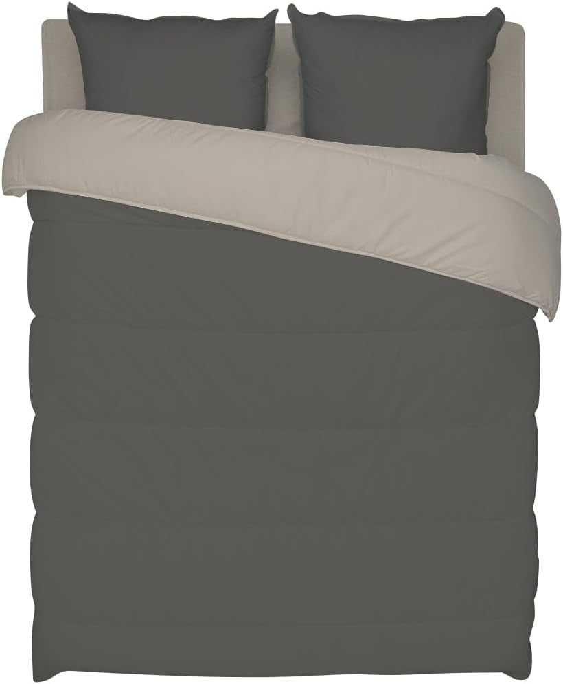 Trapunta reversibile bicolore Bleu Câlin per 2 persone, microfibra, bordeaux/pepe, 220X240 cm Trapunte e trapunte Naty Shop Grafite/argilla refrattaria 140 X 200 Cm