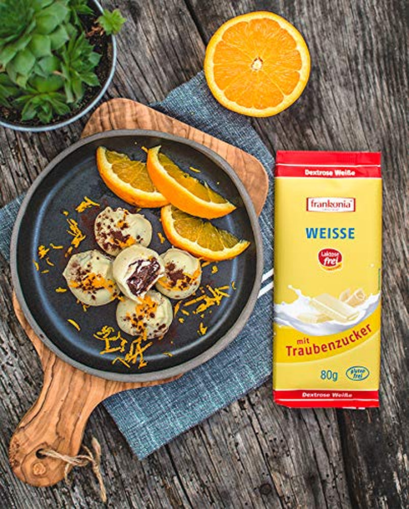 CIOCCOLATO frankonia Cioccolato bianco con destrosio, senza lattosio e senza glutine, 80 g