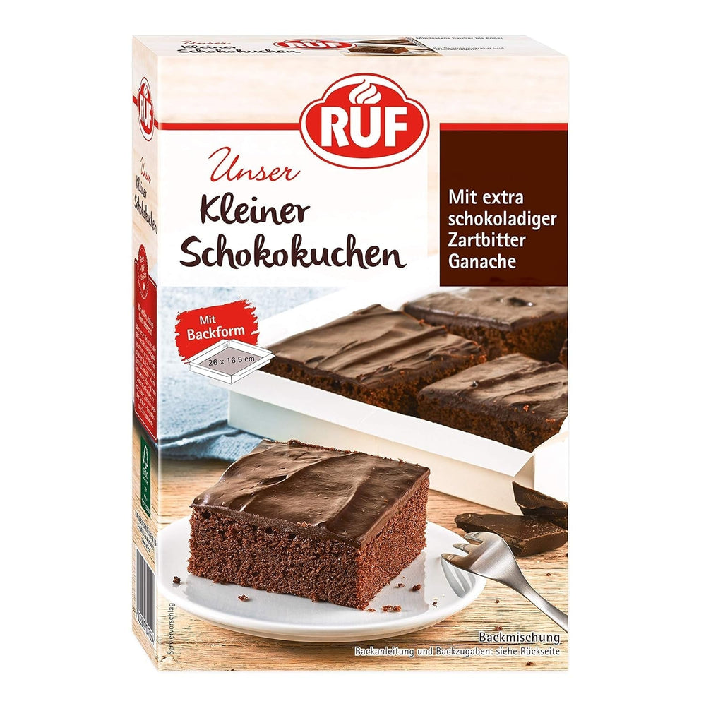RUF Kleiner Himbeer-Schokokuchen, Mini-Kuchen Mit Feiner Puddingcreme, Himbeeren Und Weißen Schokoraspeln, Inkl. Backform, 1X252G Miscela per cuocere e cuocere Naty Shop 270 G (1Er Pack) Schokokuchen