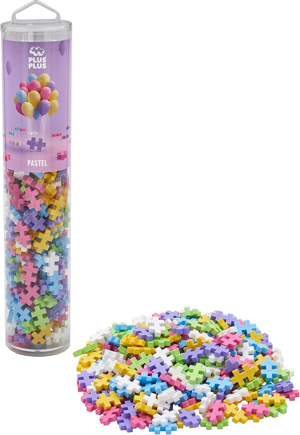 Plus-Plus 9604262 Geniales Konstruktionspielzeug, Regenbogen, Kreativ-Bausteine ​​​​Tube, 240 Teile