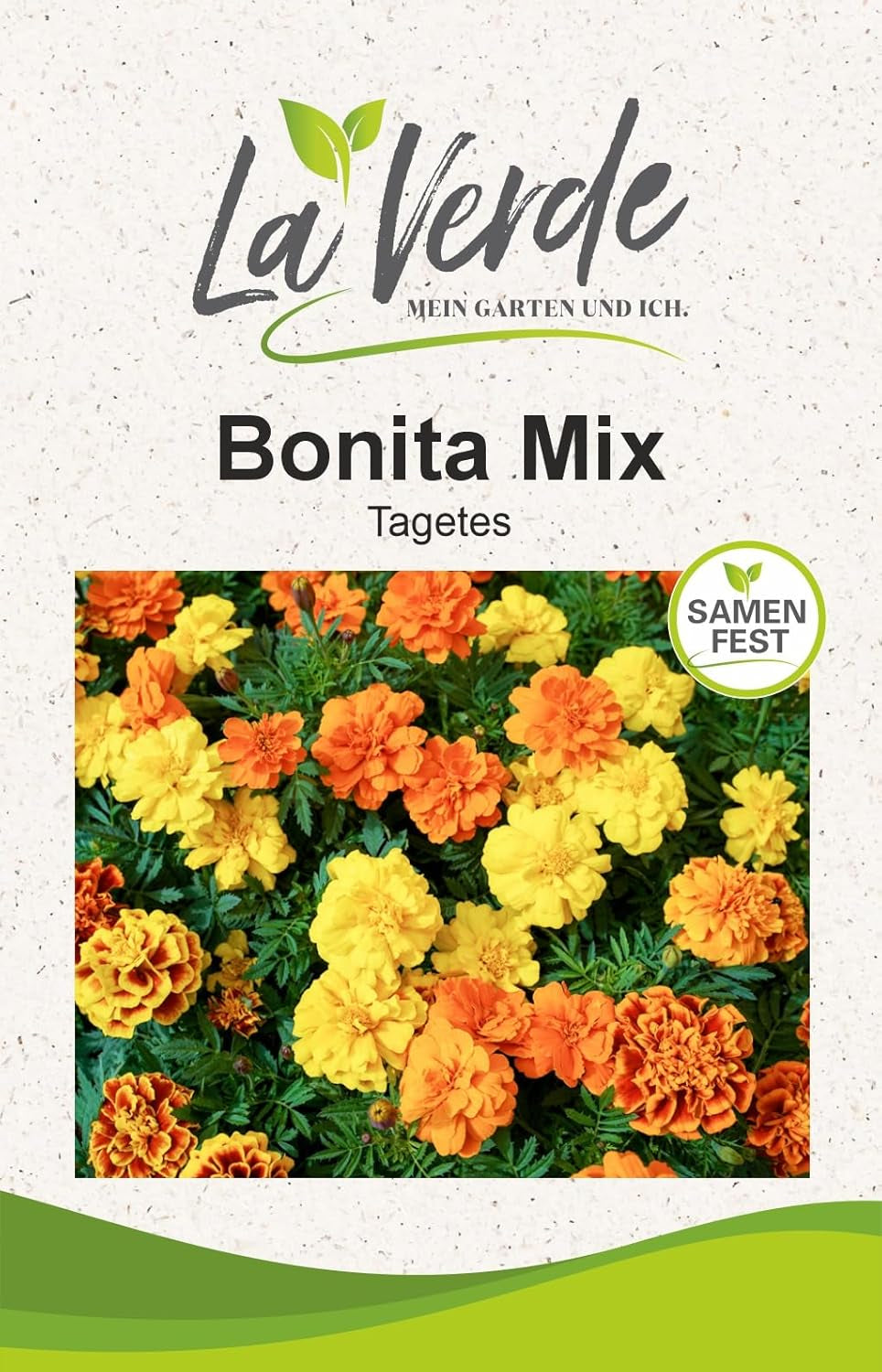 La Verde IO E IL MIO GIARDINO. Tagetes Bonita Mescolare i semi di fiori per ca. 100 piante, calendule a fioritura lunga, fiori doppi, semi non OGM