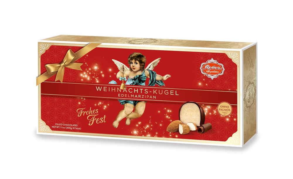 Bile Reber Mozart cu ciocolată neagră, pachet de 6 cu marțipan și nuga, vegane - 1 x 120 g