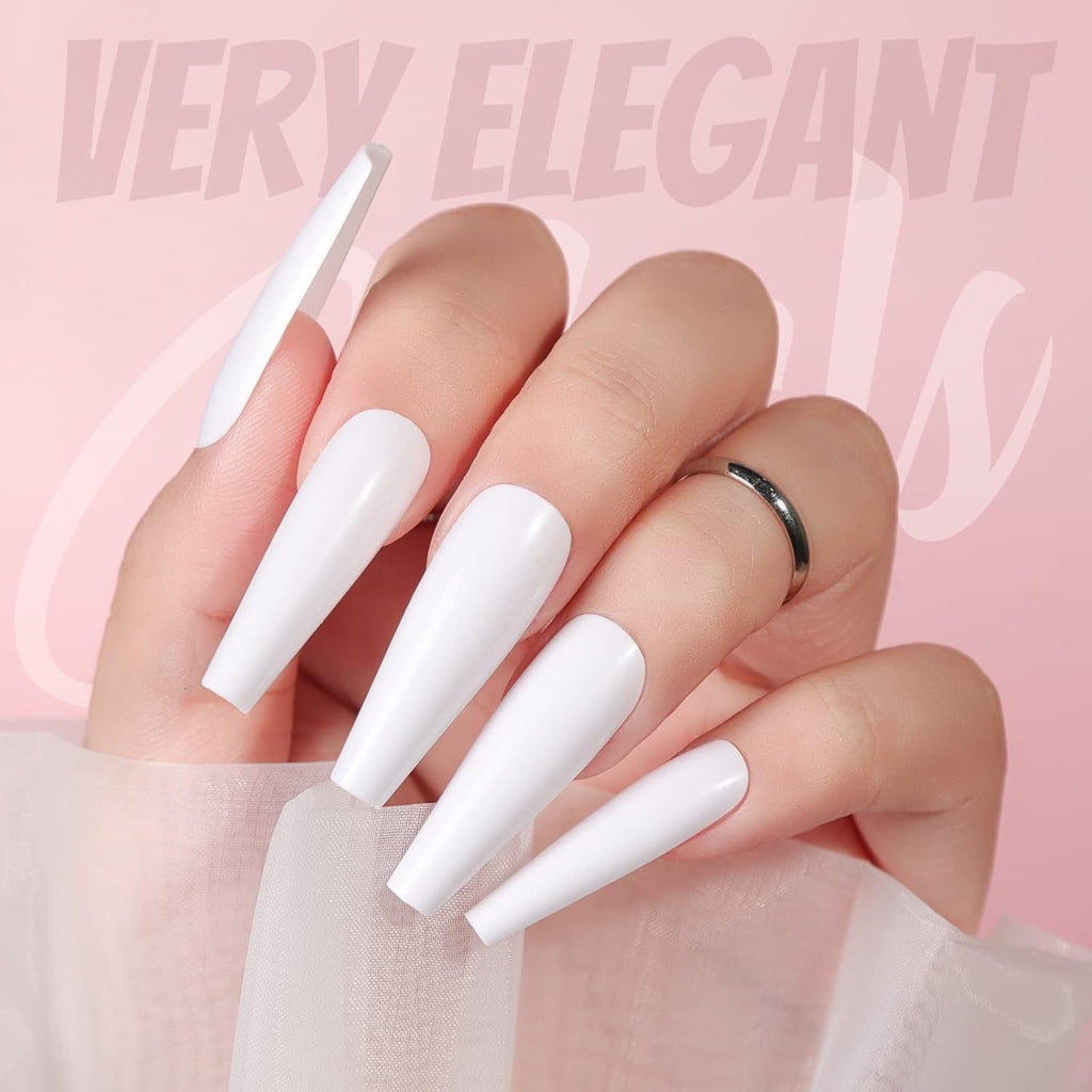 FANDAMEI 12 culori 288 buc unghii artificiale netede, balerină lungă, unghii false tip sicriu, vârfuri de unghii acrilice, balerină lungă pentru unghii artificiale