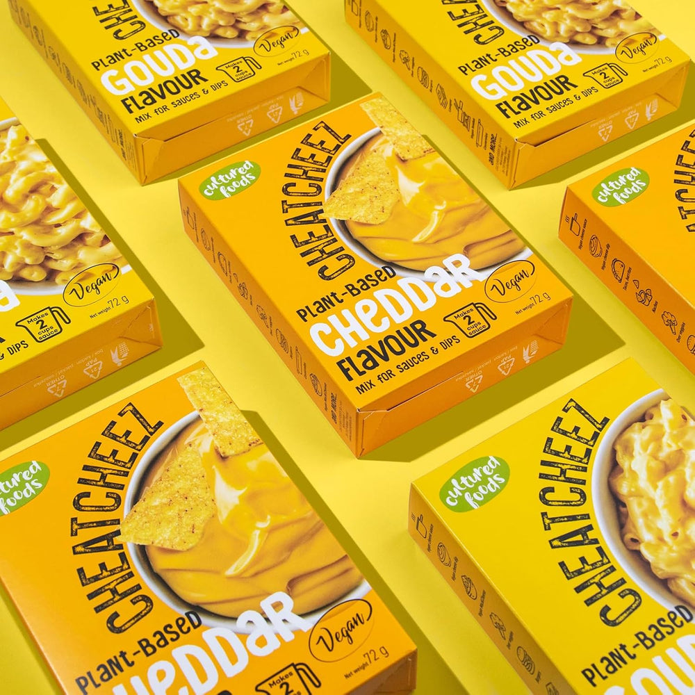 Cultured Foods Veganer Käse Käseersatz Laktosefrei Glutenfrei 2-er Set Gouda e Cheddar CHEATCHEEZ