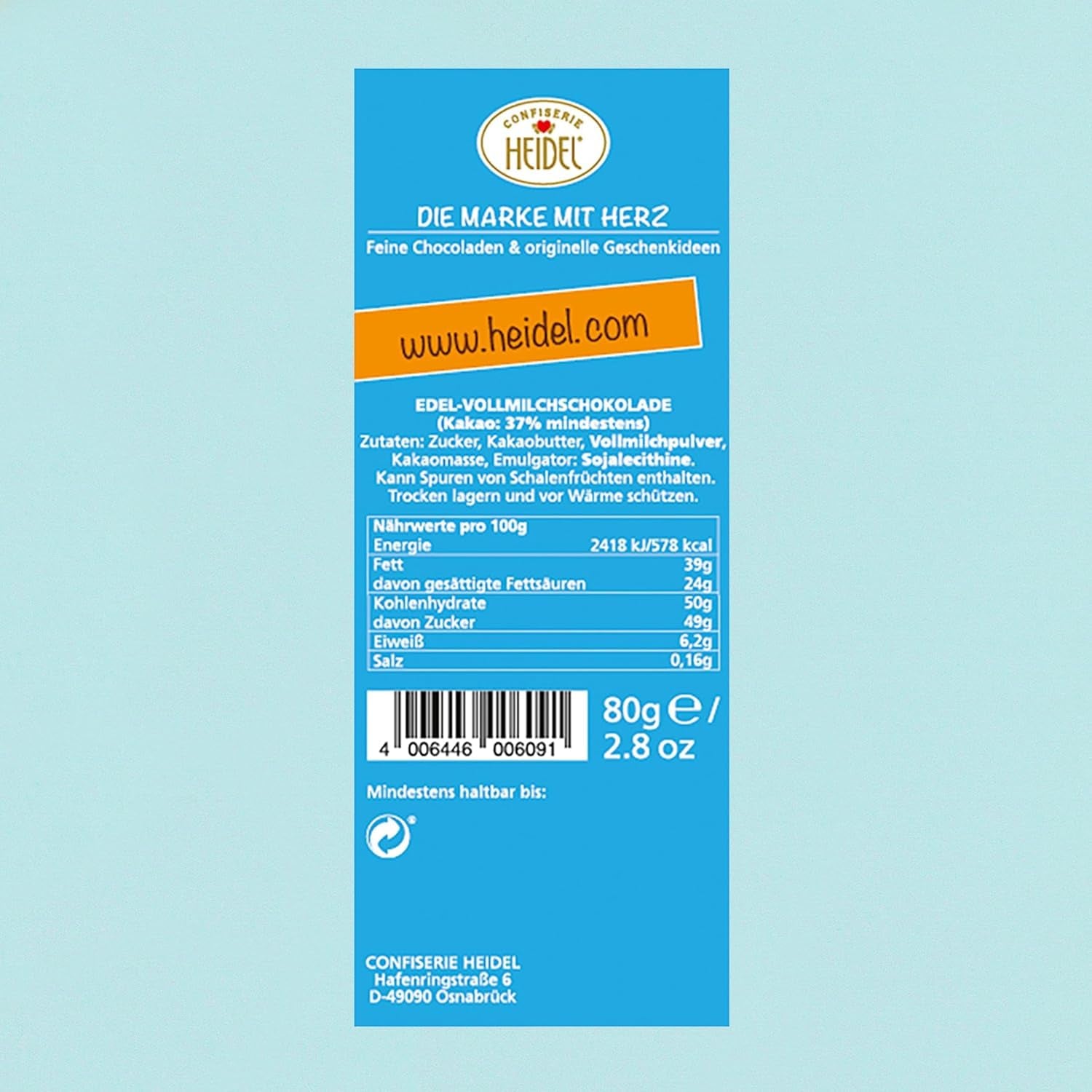 Heidel Thank You tavolette di cioccolato al latte 3x80g, 16 mini-barrette da 5g per confezione, Varie espressioni di gratitudine, Squisita idea regalo