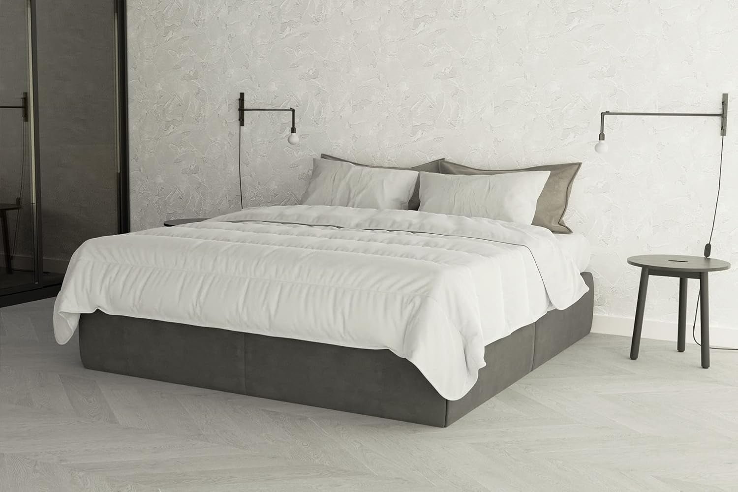 Biancheria da letto italiana Prestige Piumino estivo in microfibra, bianco, matrimoniale, 100% Naty Shop Piumini e trapunte