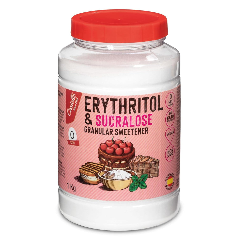 Eritritolo + Sucralosio 1:4 Sueßstoff | 1G = 4GZucker | 0 Netto-Kohlenidrato - 0 Kalorien - 0 Glykämischer Index - Keto - Kein GVO - Castello since 1907 - 1 Kg Dolcificanti Naty Shop Default Title