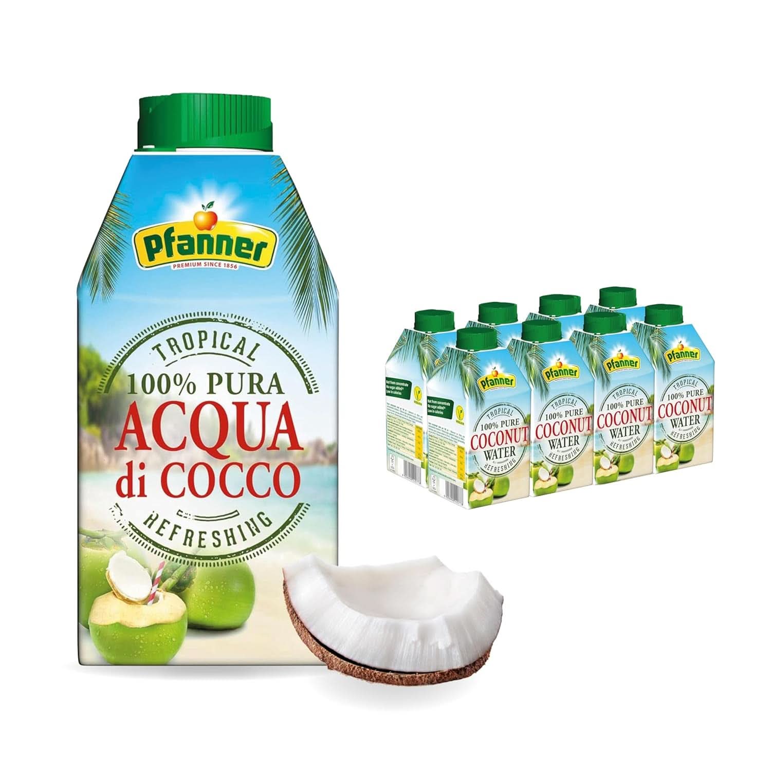 Pfanner Coconut Water Drink (8 X 500 ml)- Apă de nucă de cocos fără zahăr Naty Shop Default Title