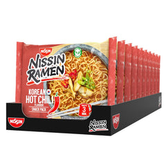 Nissin Ramen - Confezione da 10 noodles istantanei in stile asiatico con peperoncino piccante coreano basati su una ricetta coreana Cibo asiatico facile e veloce da preparare (10 x 65,2 g)