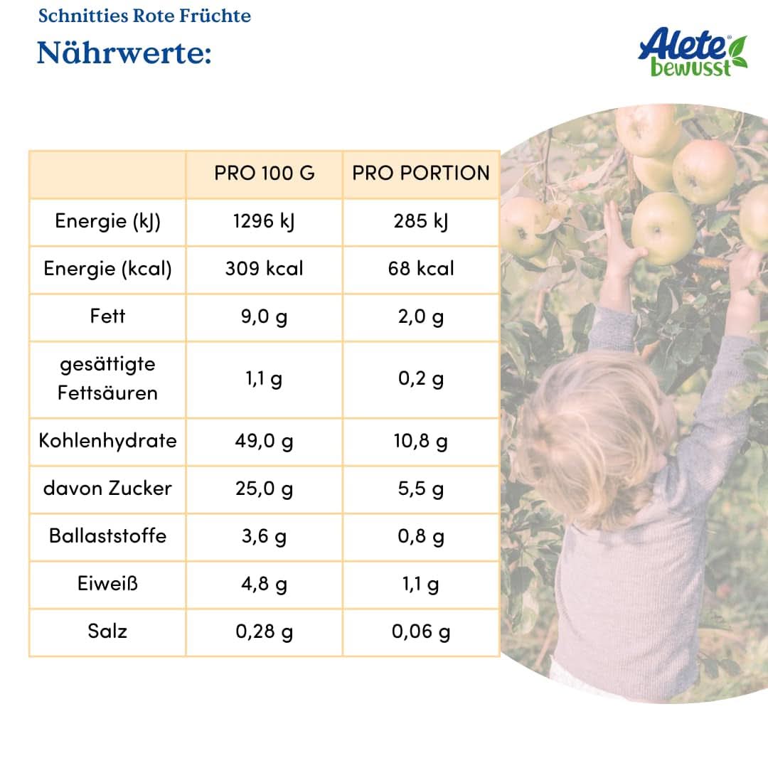 Alete Bio Schnitties, cereali integrali e frutti rossi 6 x 22 g Naty Shop Mamma e Bambino