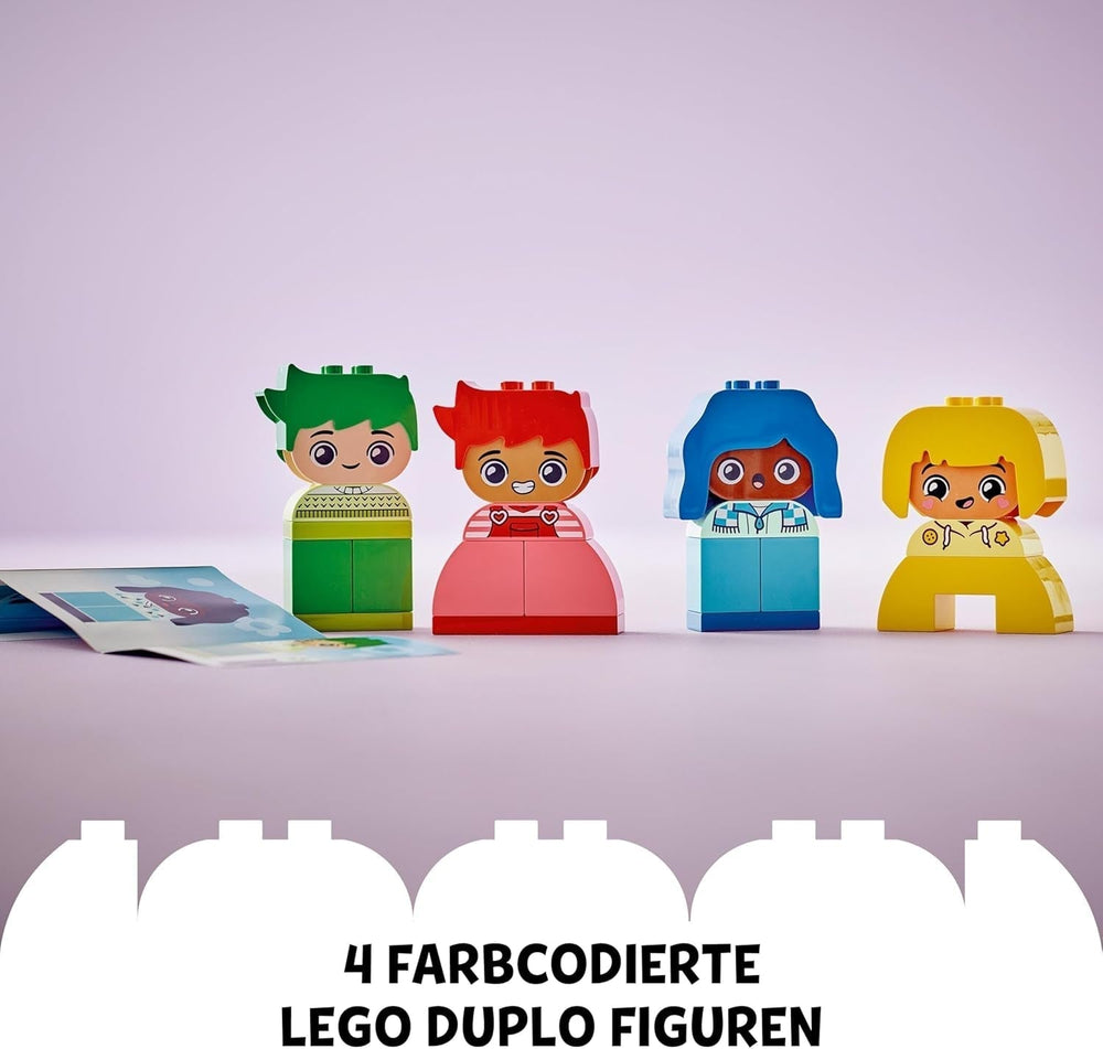 LEGO DUPLO Big Feelings, gioco di costruzione impilabile con 23 mattoncini colorati e 4 personaggi, giocattolo di abilità motoria per promuovere lo sviluppo sociale ed emotivo dei bambini a partire da 18 mesi 10415 Set di costruzione Beuche den LEGO-Store