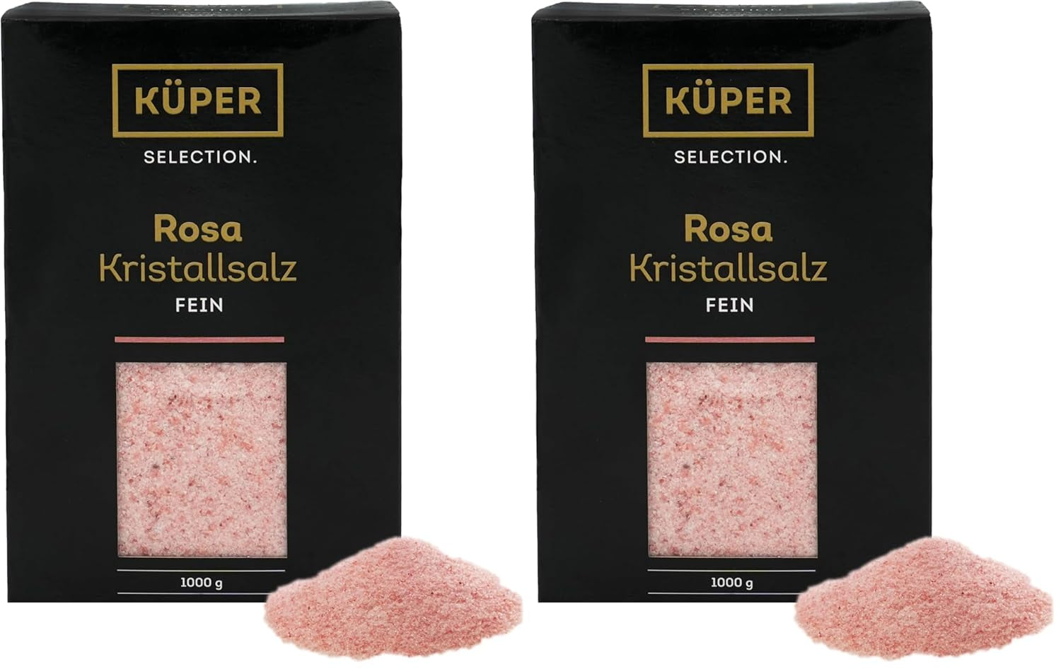 Küper Selection 1000g Kristallsalz rosa fein - rosa Speisesalz zum Würzen und Verfeinern - 100% sale naturale