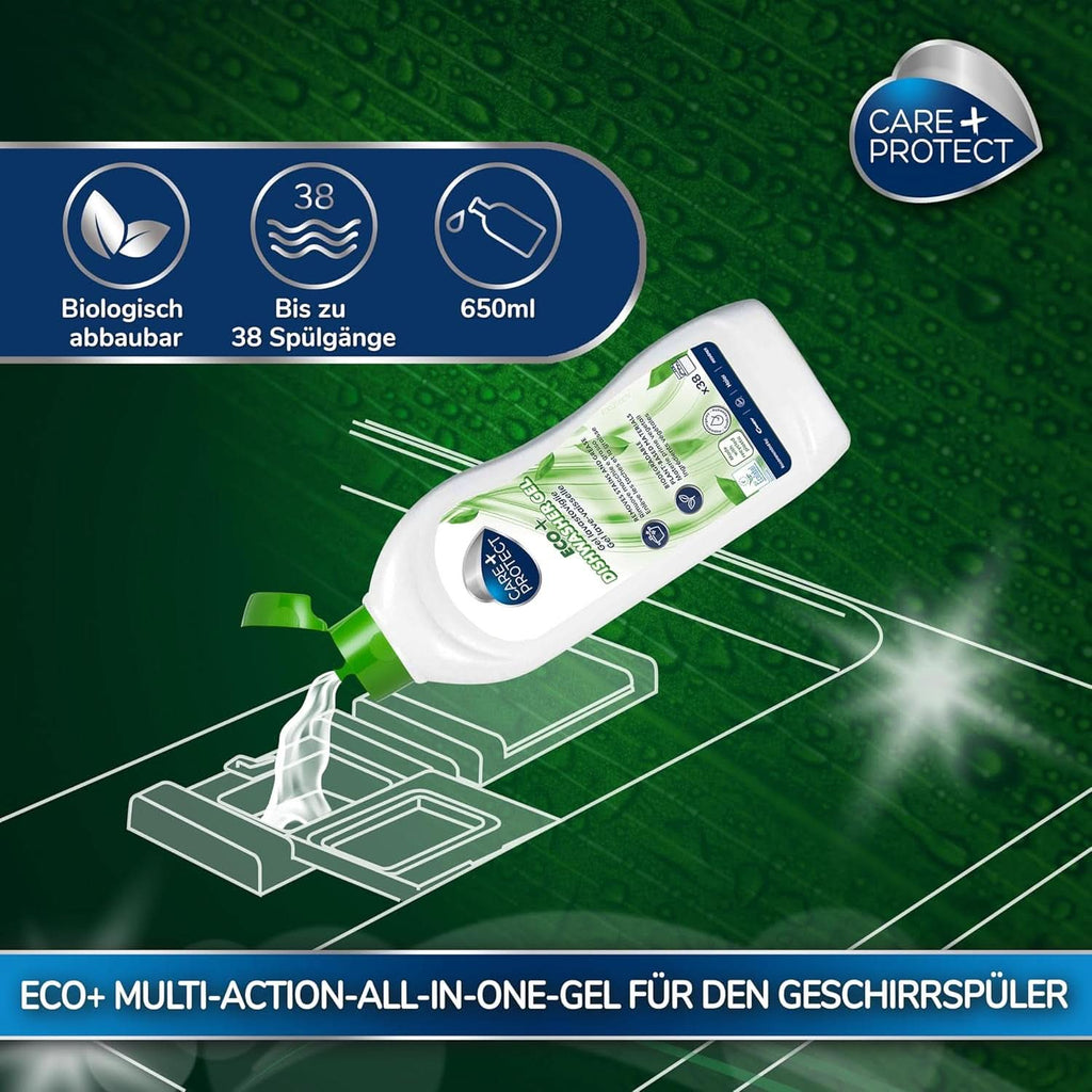 CARE + PROTECT - Gel ecologic pentru mașina de spălat vase, hipoalergenic, 650 ml Naty Shop