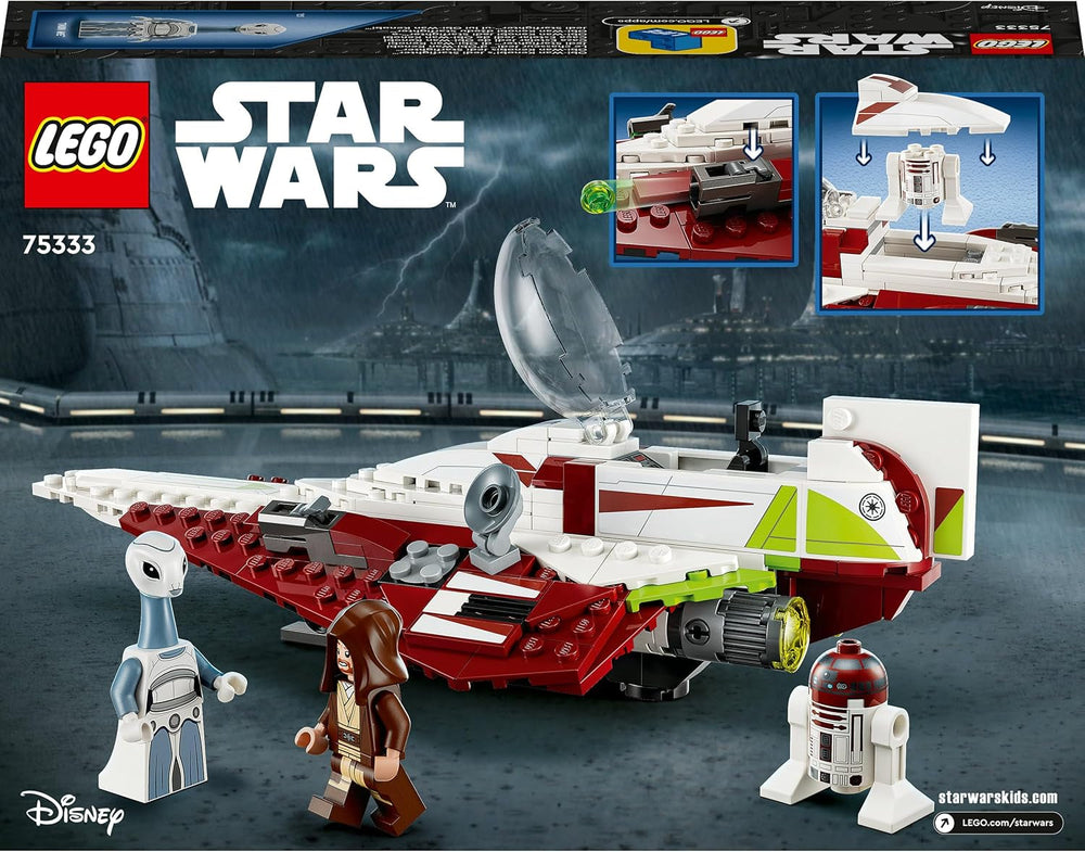 LEGO Star Wars Jedi Starfighter Obi-Wan Kenobi, giocattolo costruibile con Taun We, personaggio droide e spada laser, set L'attacco dei cloni 75333 Set di costruzione Acquista il negozio LEGO